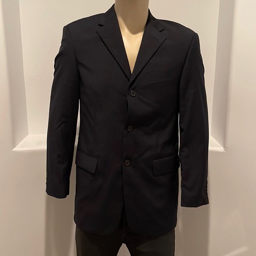 Paolo Giardini  Men’s Wool Blazer Sport Coat Jacket Black 3 Buttons Size 38R